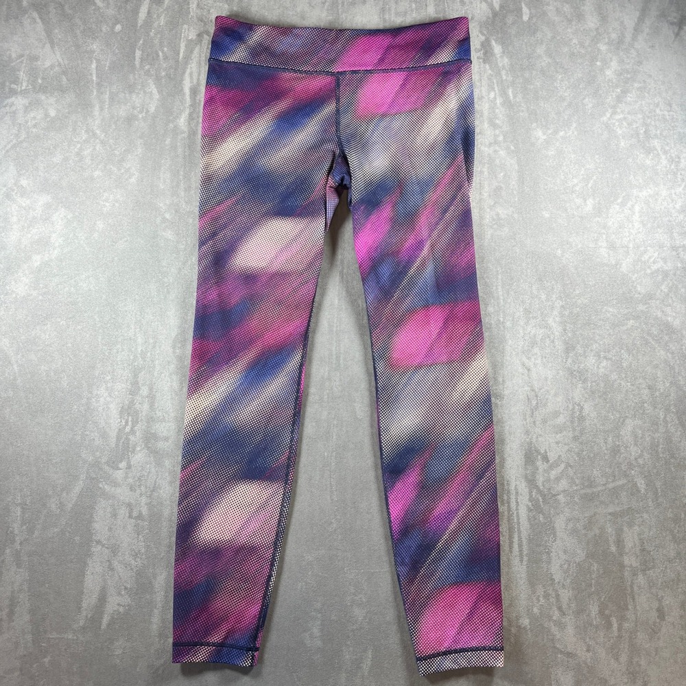 Under‎ Armour Women's Leggings L Pink Purple Blue White Patterned Activewear